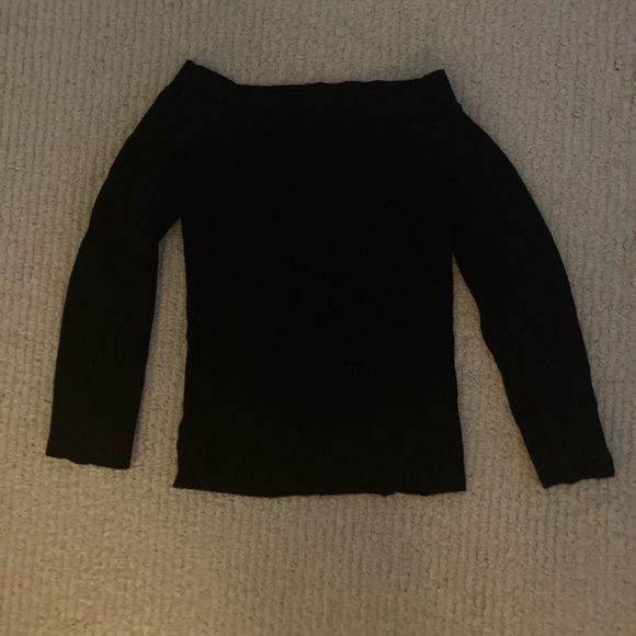 Black shoulder cut long sleeved crop top | XS - Picture 1 of 1